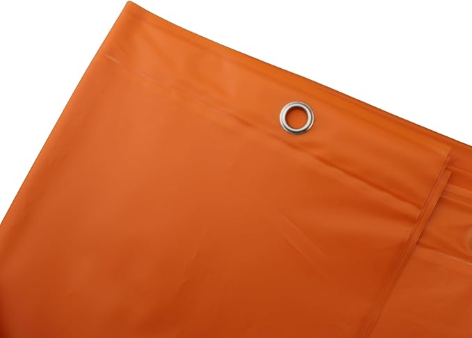 Dependable Industries inc. Essentials Premium 6 Gauge EVA Shower Curtain Liner - PVC Free Magnetized Bottom Odorless with Rustproof Grommets (Orange)