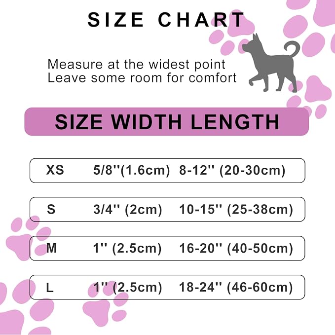FURRYFECTION Reflective Dog Collar and Leash Set with Quick Release Buckle, Padded with Neoprene Adjustable Nylon Dog Collar for Small Medium and Large Dogs (Medium Collar+5FT Leash, Hot Pink)