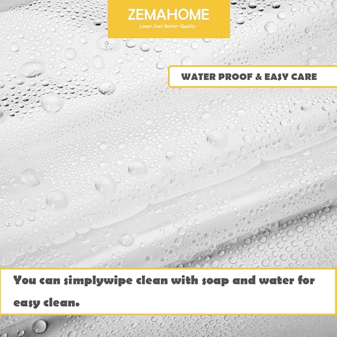 ZEMAHOME 2 Pack PEVA Plastic Shower Curtain Liner Premium Light Weight 72" x 72" Clear Bathroom Shower Showroom Curtain Liner with Rustproof Metal Gromments and Weighted Magnet