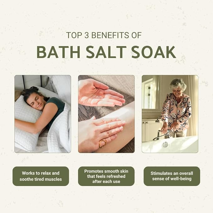 Bath Salts Blend (16oz - Pack of 2) - Pure Coarse Grain Mineral Salt - Used as Salt Bath, Bath Soak, Foot Soak, Spa or Foot Salts Bath