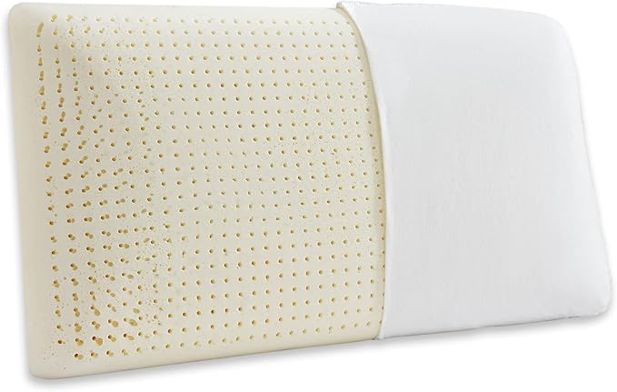 JOTOM 100% Natural Talalay Latex Sleeping Bed Pillow - Luxury Soft Queen Size Pillow for Side, Back, and Stomach Sleepers - Removable Breathable Cotton Cover (Queen Size)