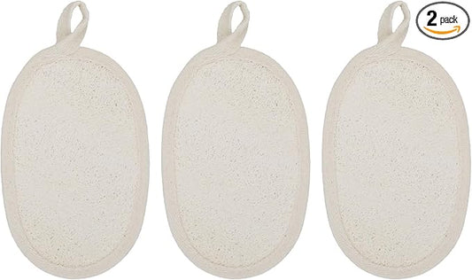 Natural Loofah Body Scrubber (3-Pack), Organic Luffa Exfoliating Bath Sponge for Women and Men, Soft & Eco-Friendly Shower Scrub for All Skin Types