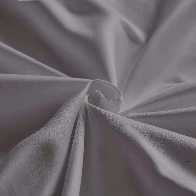 100% Real Certified Organic Cotton Bedsheet Set, Twin-XL Size 6 Piece 800-Thread-Count Sheet Set, [1 Fitted + 1 Flat + 4 Pillowcases], Extra 30" Deep Pocket - Light Grey
