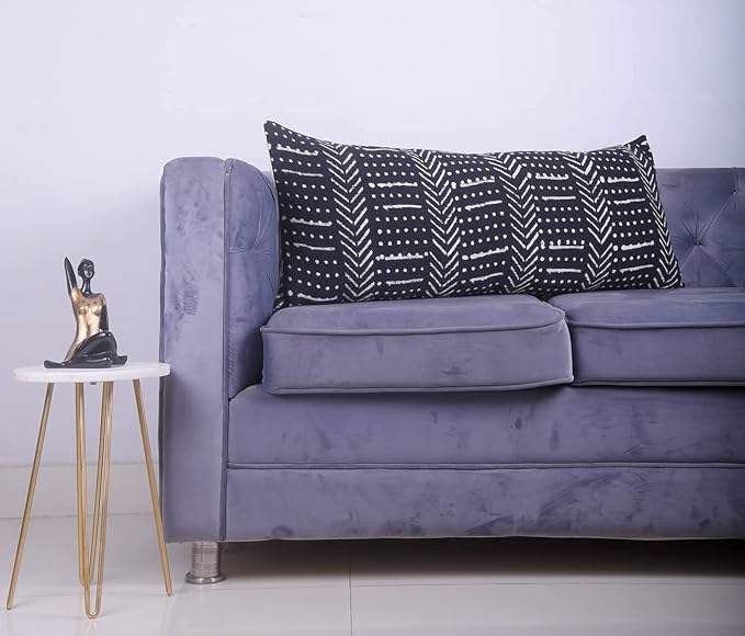 Trade Star Decorative Cushion Cover Mudcloth Pillow Case 100% Cotton Throw Pillow Cover Farmhouse Couch Bed Decor Authentic Cooling Body Pillow Cover for Sofa 14x36 Inches
