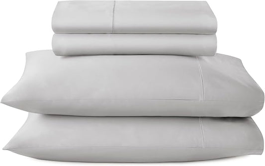 100% Organic Cotton Sheets Queen Size - GOTS Certified Organic Bed Sheets with Deep Pocket 500 Thread Count and Cozy Sateen Weave Gets Softer with Each Wash - Luxury 4 Piece Set (Gray, Queen)