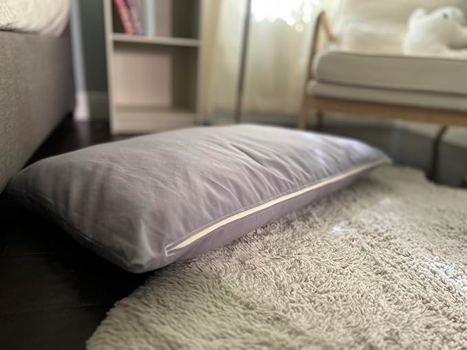 Natural Cotton Canvas Dog Bed – Raw Cotton Filled Pet Cushion Insert, Breathable Eco-Friendly Dog Mattress, Durable Washable Cover with Zipper (Blue Gray, X Large 53"x36"x5")