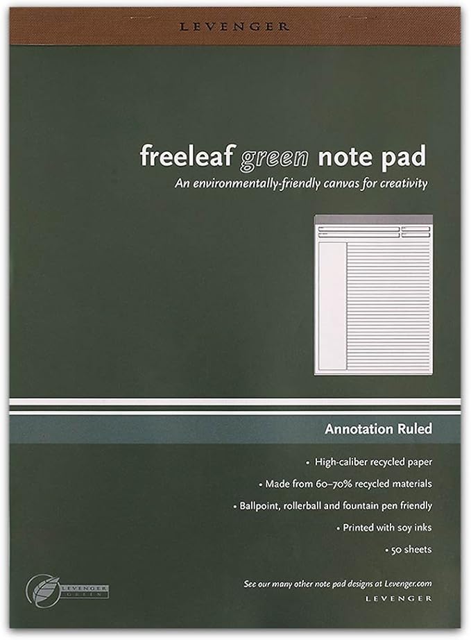 Levenger Freeleaf Recycled Annotation Ruled Pads, Letter(5) (ADS5510)