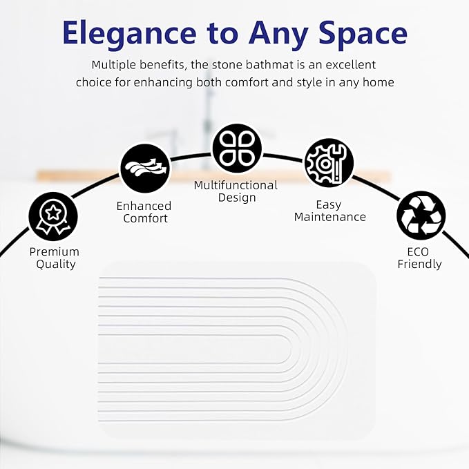 Fast Drying Stone Bath Mats for Bathroom, Non-Slip Diatomaceous Earth Bath Mat, Super Absorbent Bath Mat Stone Sand Arcana