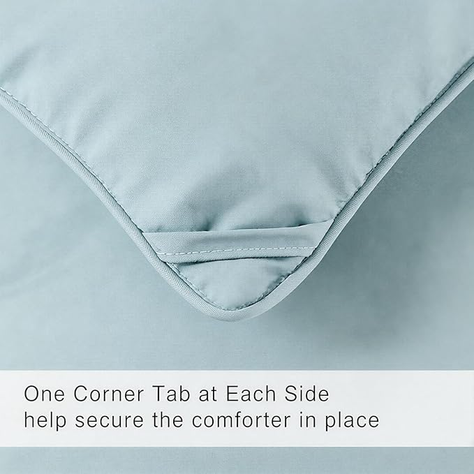 COHOME Premium Full Size Comforter, All-Season Quilted Down Alternative Duvet Insert, Luxury Hotel GentleSoft Comforter with Anti-Clump Tech & 8 Tabs - Reversible - Aqua 82x86 inches