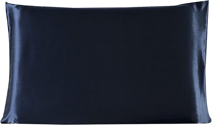 uxcell 1 Pack 100% Charmeuse Pure Silk Pillowcase for Hair and Skin, 350TC 19 Momme Soft Breathable Pillow Case with Hidden Zipper, Royal Blue Silk Pillowcase Travel (14x20inch)