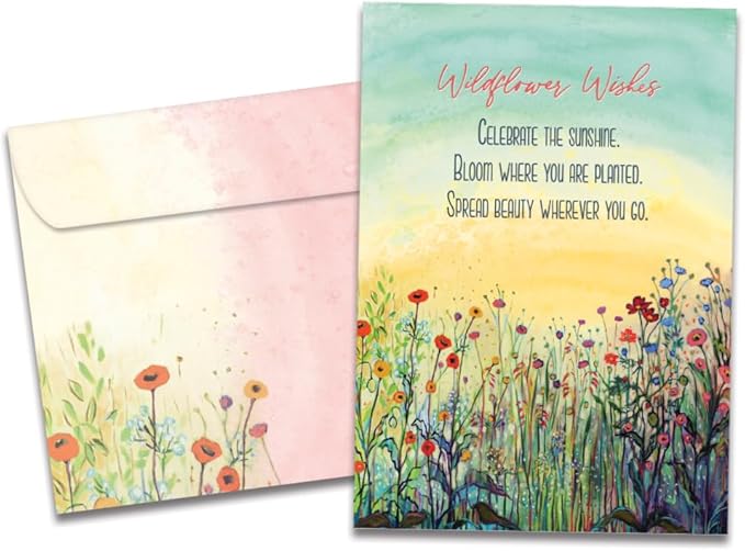 Tree-Free Greetings - Birthday Cards - Artful Designs - 1 Card + Matching Envelope - Made in USA - 100% Recycled Paper - 5"x7" - Summer Joy (GO65470)