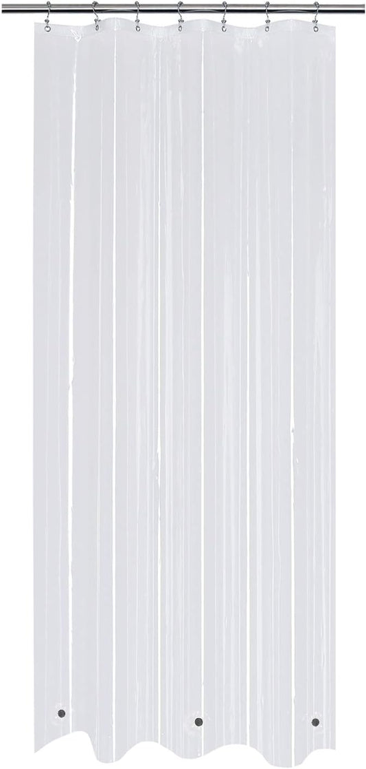 Mrs Awesome 36x78 Small Stall Shower Curtain Liner with 3 Magnets Clear PEVA 8G Thick & Heavy Duty, Waterproof, Narrow Stall Size 36 x 78 inches, Clear
