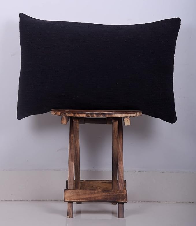 Trade Star 100% Cotton Throw Pillow Cover Mudcloth Cushion Case Premium Quality for Farmhouse Decor Highly Durable Pillowcase for Couch (Black Solid 14X22 INCHES)