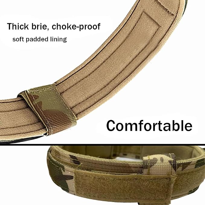 Tactical Dog Collar and Leash Set Adjustable Military Nylon Dog Collar with Control Handle and Heavy Duty Metal Buckle for Large Dogs（Camo XL