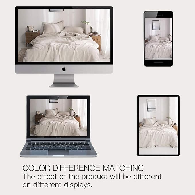 Simple&Opulence 100% Washed Linen Duvet Cover Set with Embroidered,3 Pieces Soft Farmhouse Comforter Set with Button Closure,1 Duvet Cover and 2 Pillowshams(King,Natural Linen)