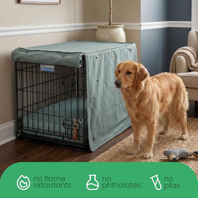 Molly Mutt Quiet Light Dog Crate Cover, GOTS-Certified 100% Organic Cotton Canvas Cover for Dog or Puppy Kennel and Cage, Washable, Free of Harmful Chemicals, X-Large, Fits 42"x28"x31" Crate