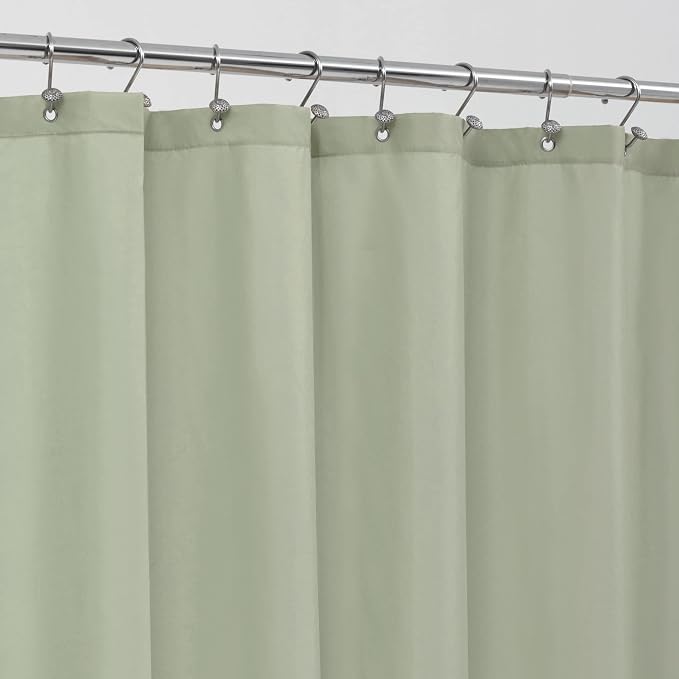 ALYVIA SPRING Sage Green Fabric Shower Curtain Liner Waterproof - Soft & Light-Weight Cloth Shower Liner with 3 Magnets, Hotel Quality & Machine Washable - Standard Size 72x72, Desert Sage