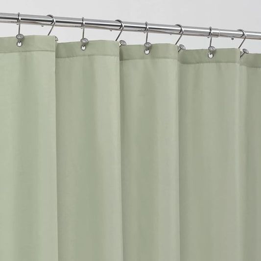 ALYVIA SPRING Sage Green Fabric Shower Curtain Liner Waterproof - Soft & Light-Weight Cloth Shower Liner with 3 Magnets, Hotel Quality & Machine Washable - Standard Size 72x72, Desert Sage