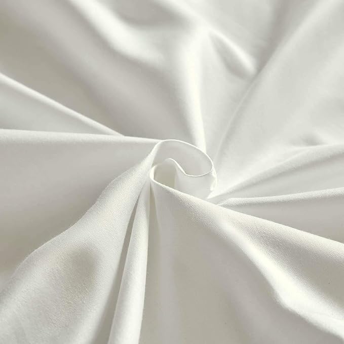 100% Real Certified Organic Cotton Bedsheet Set, RV-King Size 6 Piece 800-Thread-Count Sheet Set, [1 Fitted + 1 Flat + 4 Pillowcases], Extra 30" Deep Pocket - Ivory