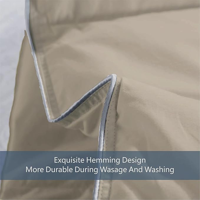 MAPLE DOWN Super King Size Comforter Duvet Insert-Down Alternative Comforter Qulited with Corner Tabs-Lightweight Fluffy Breathable Machine Washable (Light Brown, 120“x120“)