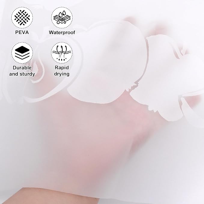 PEVA Shower Curtain, Water Repellent Premium Bathroom Shower Curtain with 3 Magnetic Weights for Shower Stall, Bathtubs