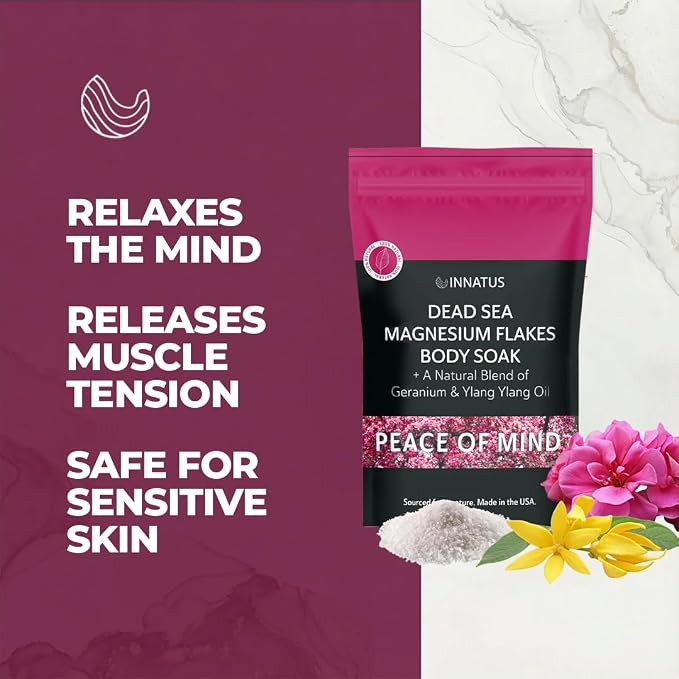 Pure Dead Sea Magnesium Flakes Clarity Soak – Relaxing & Replenishing 14oz Bath Soak – Infused with Natural Oils for Muscle Recovery (Ylang Ylang)