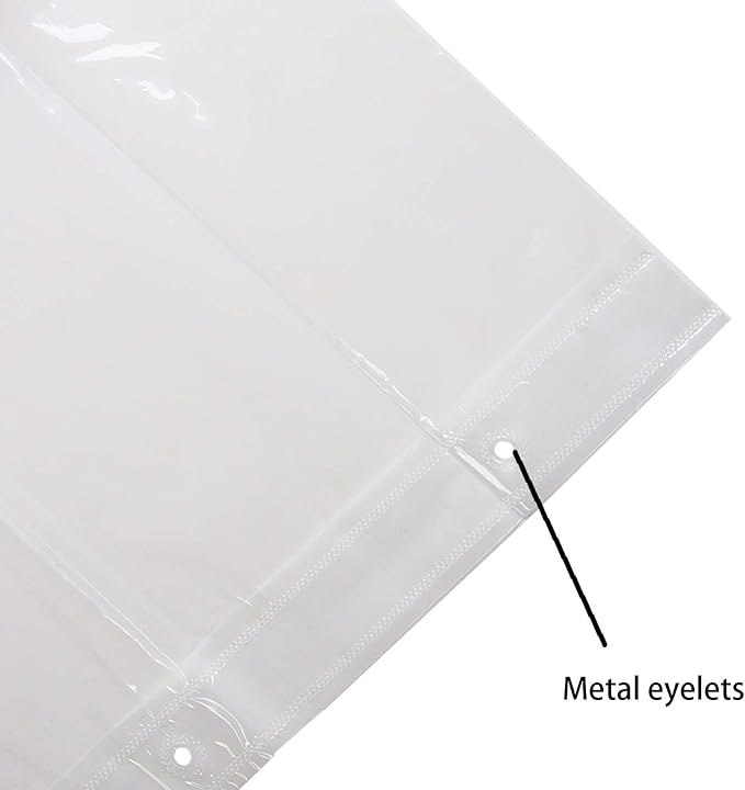 PEVA Antimicrobial PVC Free Shower Curtain Liner, Size:72”x72”, Color: Clear, Transparent