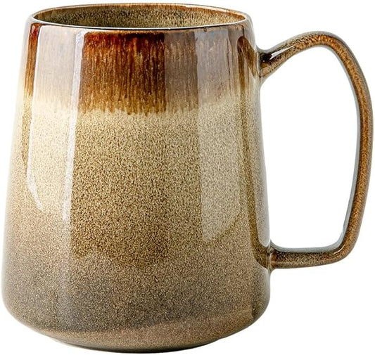24 OZ, Large Ceramics Coffee Mugs with Handle, Extra Large Tea and Coffee Cup for Office and Home，Microwave and Dishwasher Safe,For Gift and Present(Yellow sand)