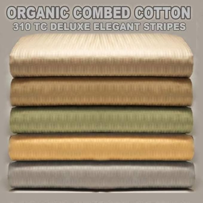 ORGANIC TEXTILES Luxury Euro Bed Sheets with Soft Sateen Cotton, GOTS Certified, Twin, 310 Thread Count, 1 Flat Sheet, 1 Fitted Sheet, 1 Pillowcase