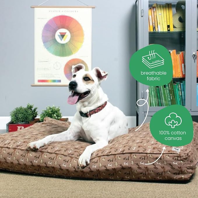 Molly Mutt Medium to Large Dog Bed Cover - Daysleeper Print - Measures 27”x36”x5’’ - 100% Cotton - Durable - Breathable - Sustainable - Machine Washable Dog Bed Cover