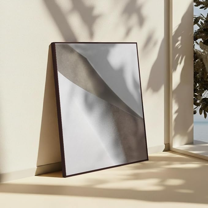 Monem Art Minimalist Folded Paper Abstract Print - Scandinavian Neutral Texture Art Poster - Wall Decor for Living Room, Bedroom or Office - 24x32 Brown Framed CANVAS Wall Art by Mareike Bohmer