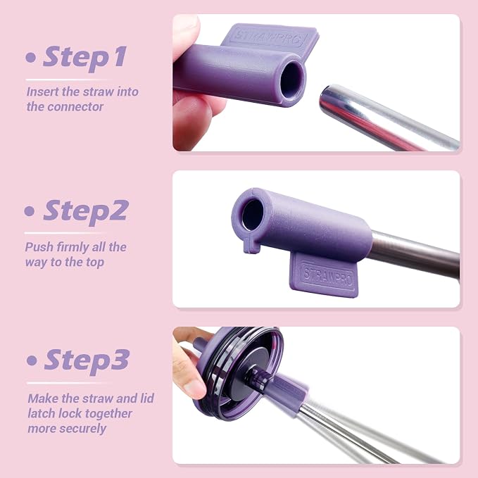Jetstop Straw Kit Compatible with Brumate Era 40 oz - 4 Stainless Steel Straws with Silicone Straw Connectors, Sealing Rings & Cleaning Brushes - Reusable Accessories for Brümate Tumbler