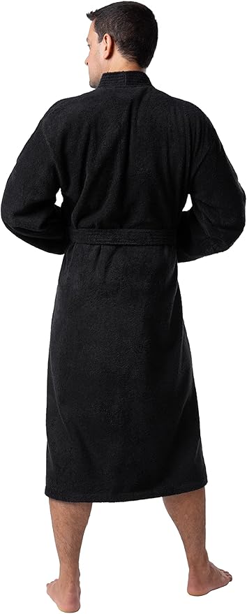 BAGNO MILANO Organic Men Bathrobe, GOTS Certified Organic Turkish Cotton Luxury Kimono Robe, Made in Turkey