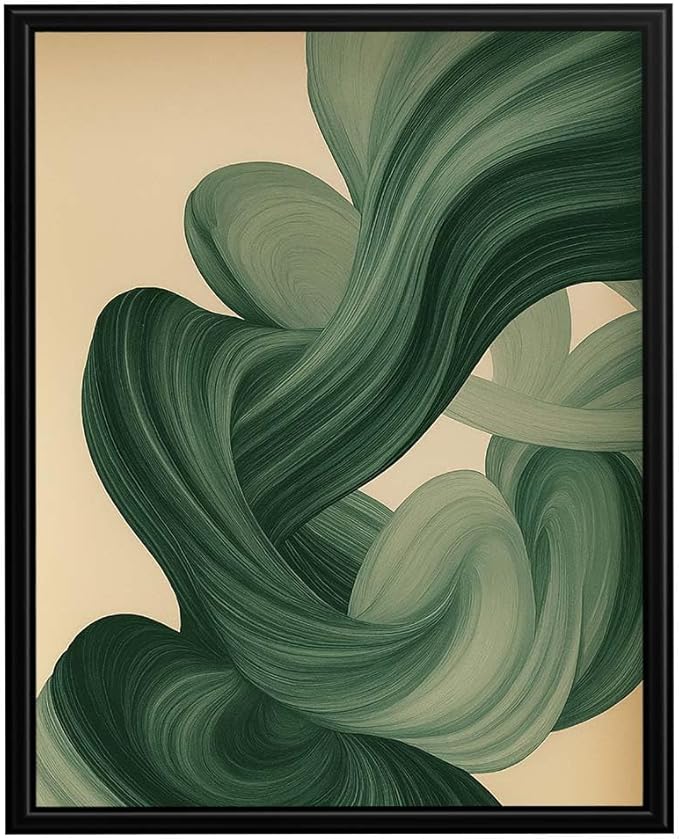 InkFlow Posters Fluid Brushstroke Poster - Modern Graphic Print - Trendy Wall Art for Living Room, Bedroom, Home - Calm Nature Decor - 11x14 Unframed Canvas Print