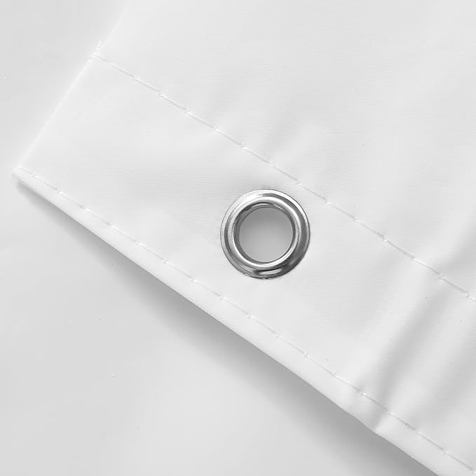 Barossa Design White Shower Curtain Liner - Premium PEVA, BPA & PVC Free, No Chemical Smell, Lightweight Shower Curtain with 3 Magnets, Metal Grommets - White, Standard Size