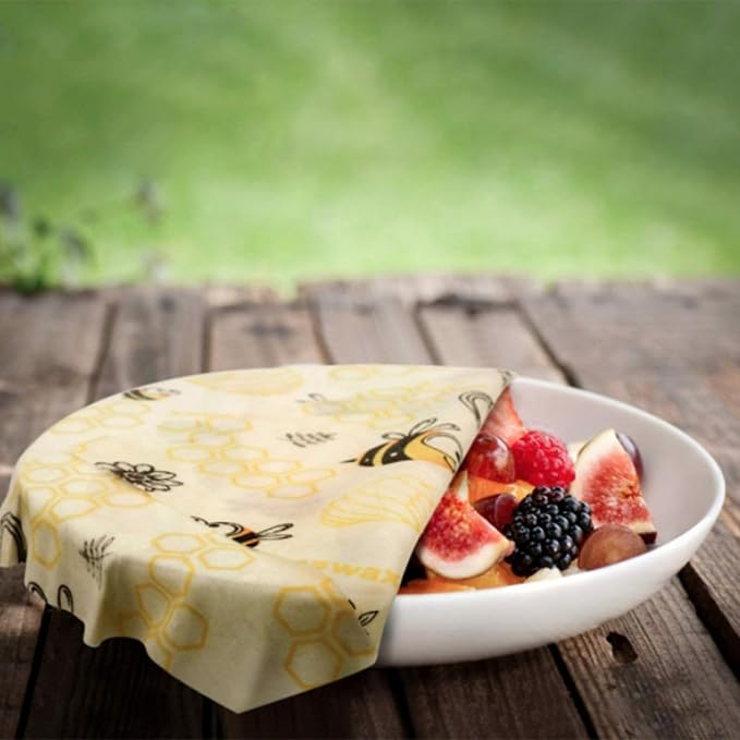 TopHomer Eco-Friendly Beeswax Food Wraps, Bread Sandwich Wrapper - Organic, Sustainable, Zero Waste, Reusable Plastic-Free Food Storage Wrap (Honey)