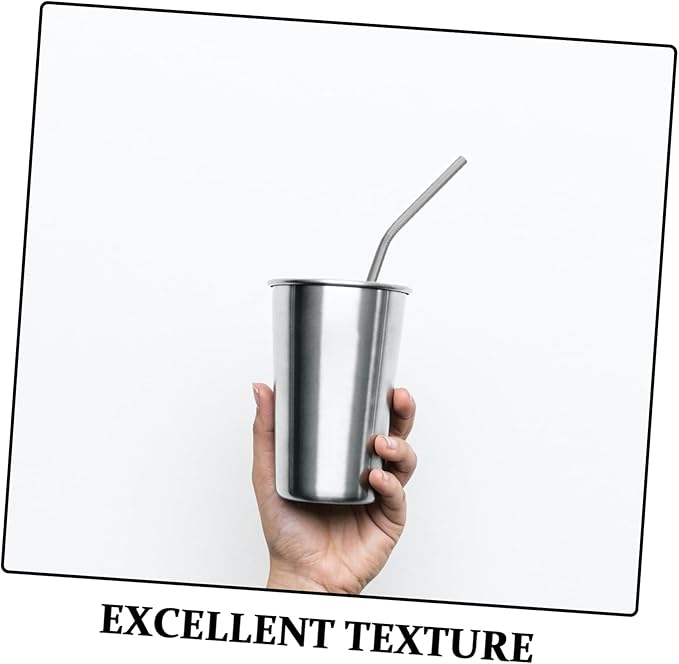 ULTECHNOVO Reusable Stainless Steel Beverage Straws with Cleaning Brushes, 18pcs Set, Sturdy Metal Drinking Straws for Tumblers, Water Bottles, and Travel Use