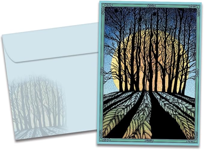 Tree-Free Greetings Solstice Cards and Envelopes, Set of 10, 5 x 7", Winter Solstice (HB93353)