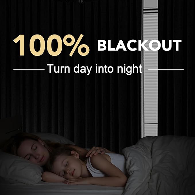 H.VERSAILTEX Ivory Curtains Blackout, 100% Blackout Linen Curtains with White Thermal Insulated Liner, Grommet Drapes Blackout Curtains for Living Room (2 Panels, 42 x 84 Inch, Ivory)