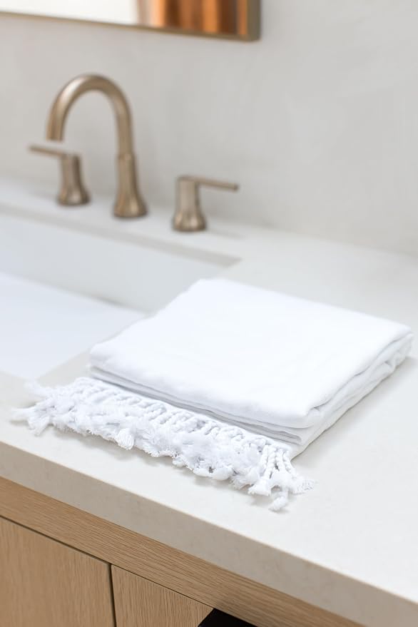 InfuseZen Stonewashed Turkish Cotton Bath and Beach Towel - Off White | 100% Organic, Thin, Soft, Lightweight, Absorbent, Quick-Drying, Large Peshtemal, Sand-Resistant for Shower, Pool, Spa, Travel