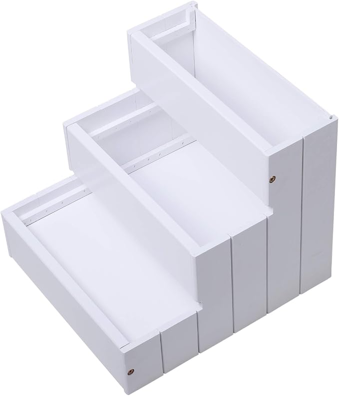 PawHut 3 Step Wooden Carpeted Non Slip Pet Stairs Ramp for Cats and Small Dogs - White