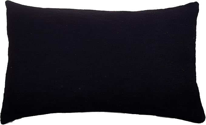 Trade Star 100% Cotton Throw Pillow Cover Mudcloth Cushion Case Premium Quality for Farmhouse Decor Highly Durable Pillowcase for Couch (Black Solid 14X22 INCHES)