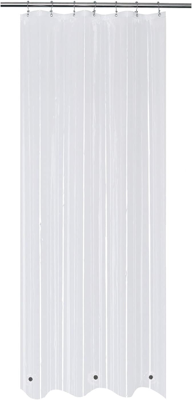 Mrs Awesome 36x84 Small Stall Shower Curtain Liner with 3 Magnets Clear PEVA 8G Thick & Heavy Duty, Waterproof, Narrow Stall Size 36 x 84 inches, Clear
