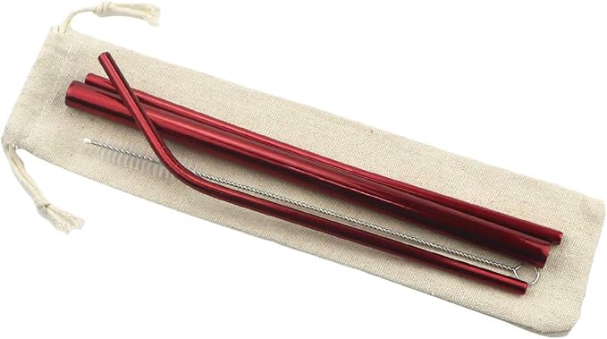 Metal Straws Stainless Steel Straws 8.5" Drinking Straws Reusable 3 Set - Ultra Long Muti Color-Cleaning Brush for 20/30 Oz for Trail Tumblers Yeti RTIC SIC Ozark (2 Straight|1 Bent|1 Brush）