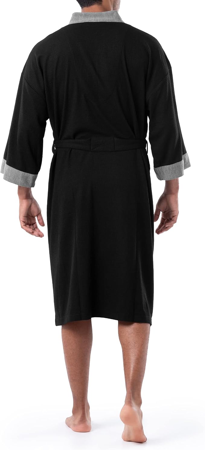 IZOD Men's Waffle Knit Kimono Robe