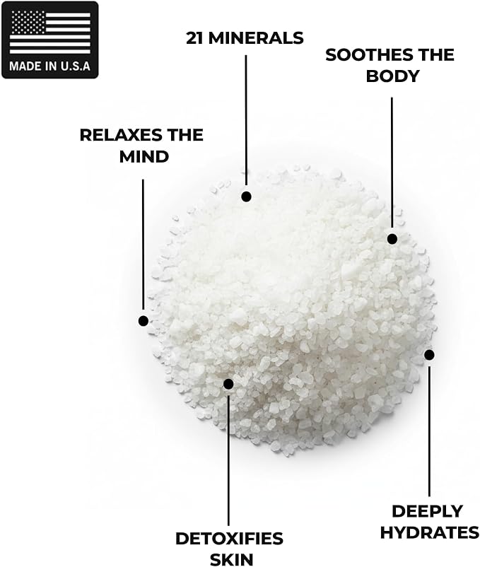 Dead Sea Soothing Bath Salt Soak with 21 Minerals – Relaxing, Detoxifying, and Nourishing for Skin – 14oz, Infused with Essential Oils – Rejuvenate Mind & Body, Made in The USA Eucalyptus