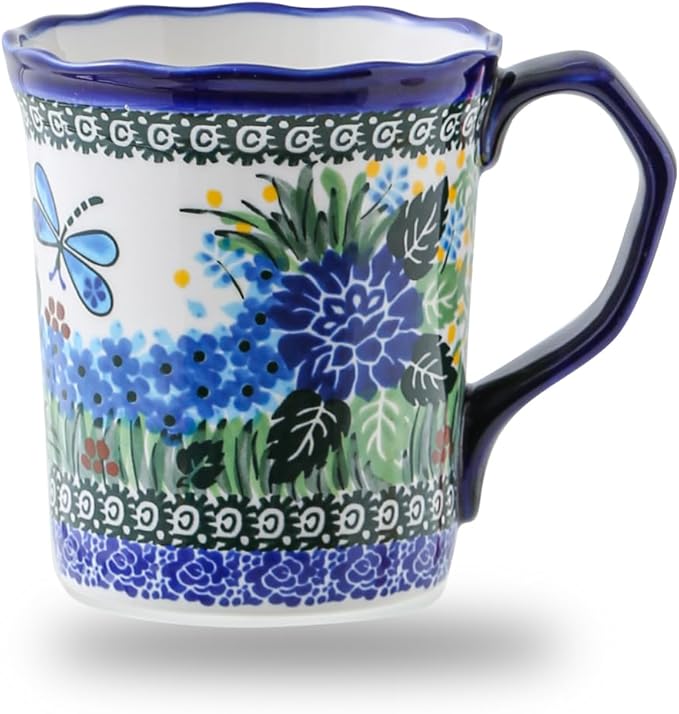 Ceramic Cup 13 oz, Handmade Premium Porcelain Mug for Coffee Americano Latte Cappuccino Milk Tea Cereal Cola Dishwasher Microwave Oven Safe Pottery Elegent Gift for Mother Girl Women
