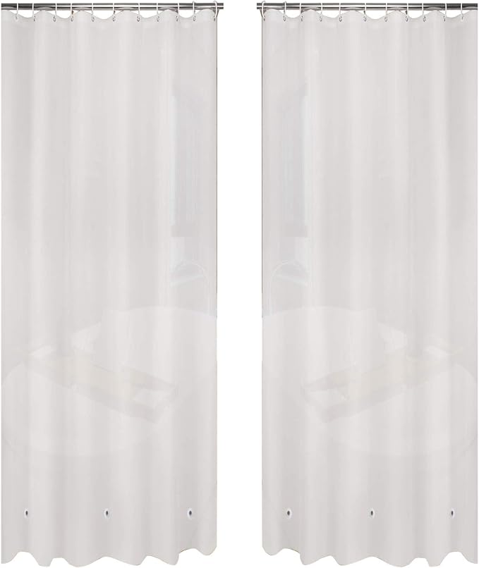 Ghooss Shower Curtain Liner(Pack of 2),PEVA Shower Curtain for Bathroom-Odorless,Waterproof-4 Gauge,72 x 78 Inch,Frost