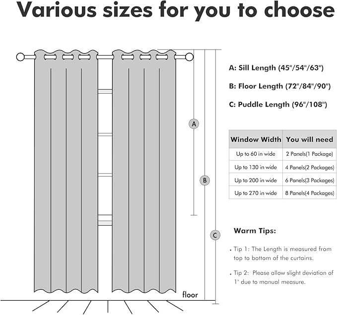 MIULEE Linen Texture Curtains, 2 Panels (52"W x 108"L) Sage Green, Blackout, Grommet, Room Darkening, Bedroom, Living Room, Nursery