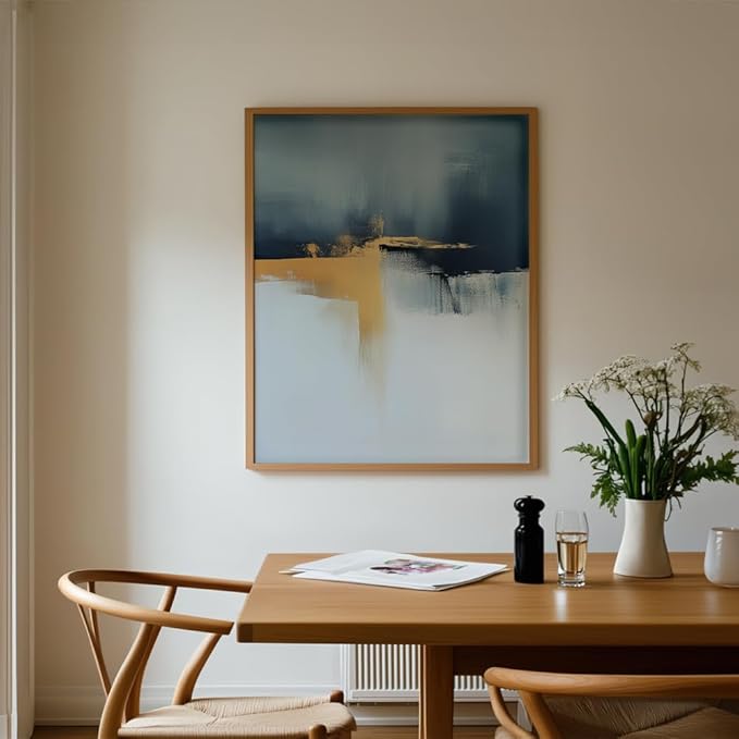 (Unframed) (8x10 Inch) Matte Wall Art Print Of Minimalist Abstract in Golden Highlights - Eco-Friendly Poster, Custom Decor for Home, Office, Bedroom, Bath Room, Living Room, Dining Room, Made in USA